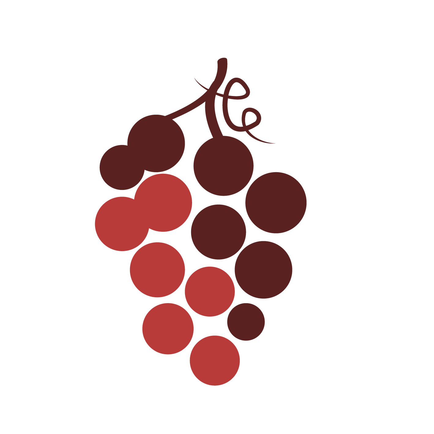Silhouette d'une grappe de raisin rouge